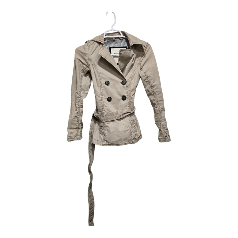 Abercrombie Kids Girls Medium Tan Belted Double Breasted Trench Coat